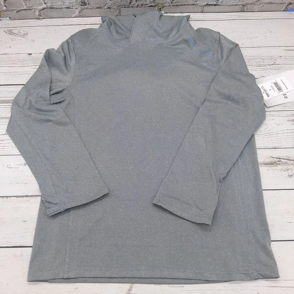 Realtree Long Sleeve Hooded Fishing Shirt Boys Youth Size Small Heather Gray